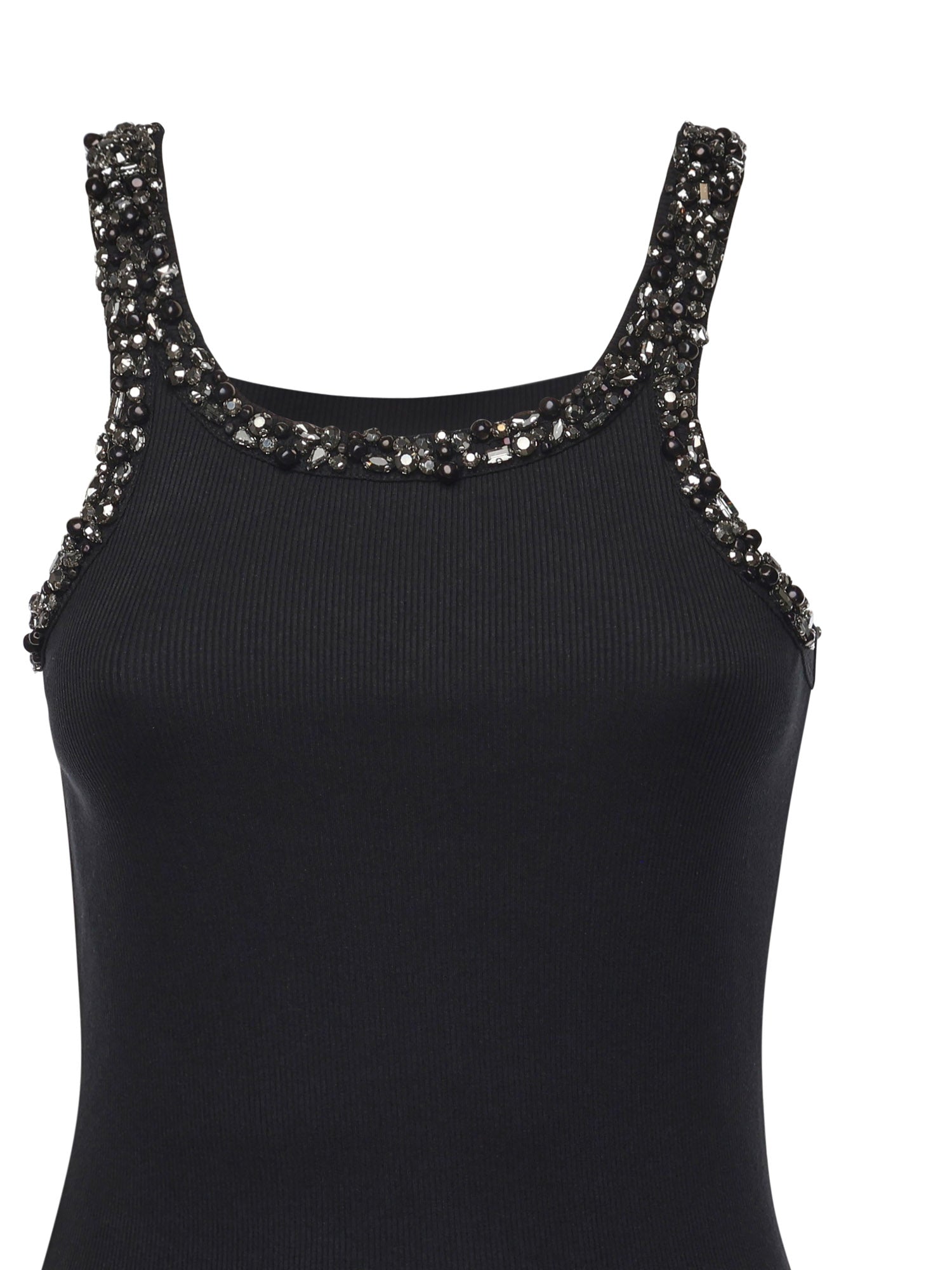 Top a costine con ricami gioiello 104109 A2TMZ99 PINKO 