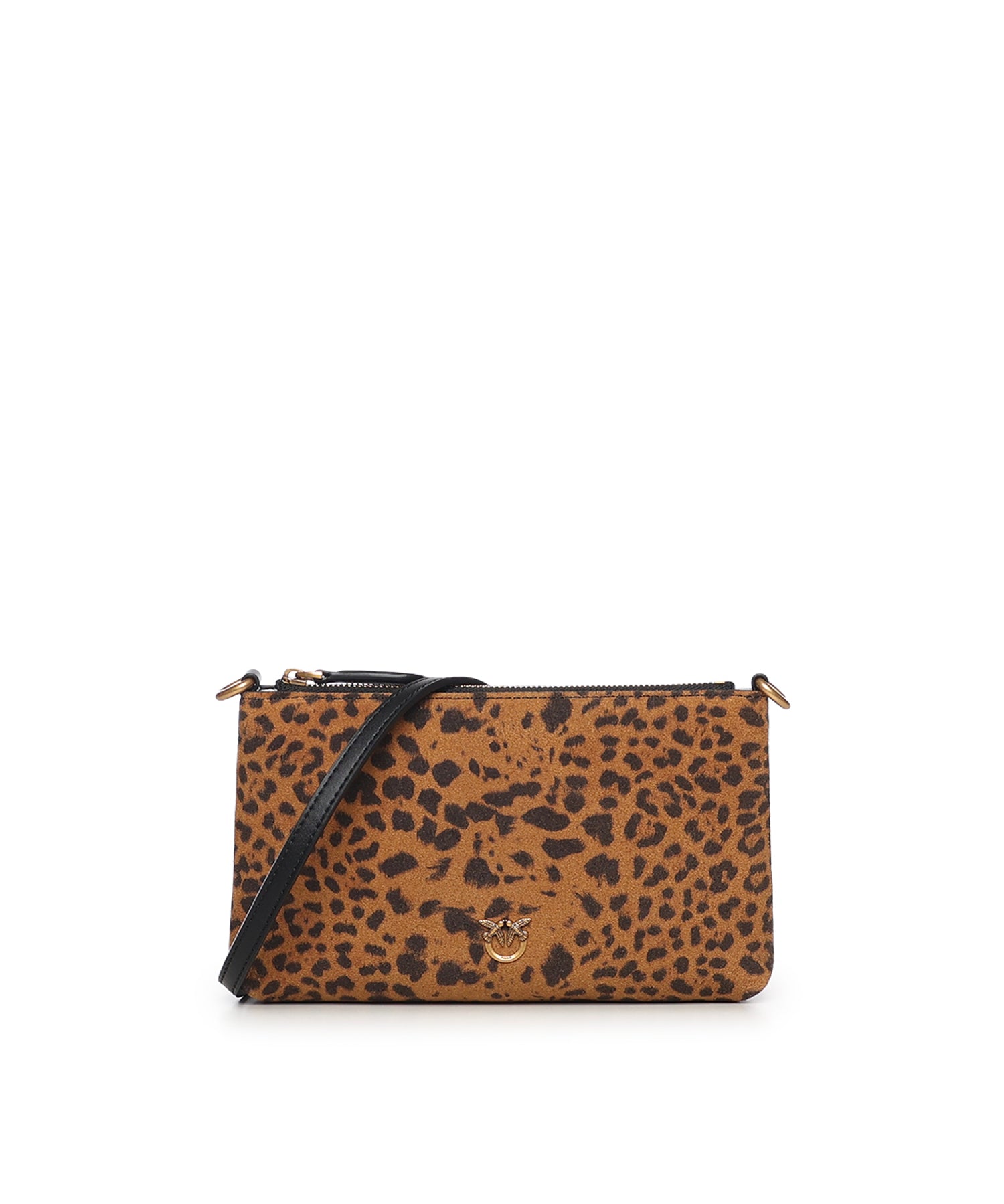 Bustina piccola a tracolla in suede leopardato 104277 A32AM35Q PINKO 