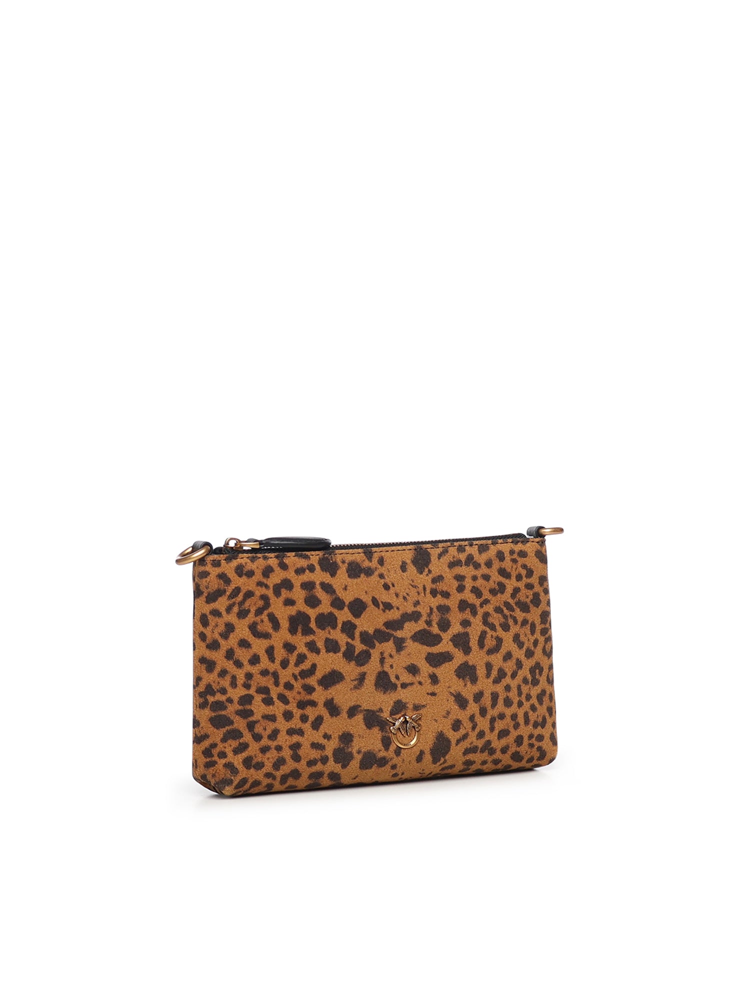 Bustina piccola a tracolla in suede leopardato 104277 A32AM35Q PINKO 