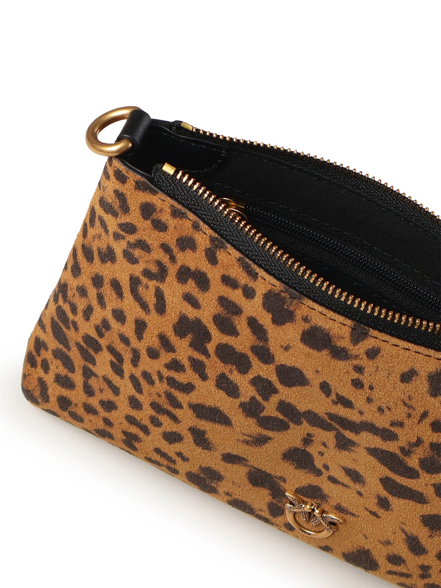 Bustina piccola a tracolla in suede leopardato 104277 A32AM35Q PINKO 