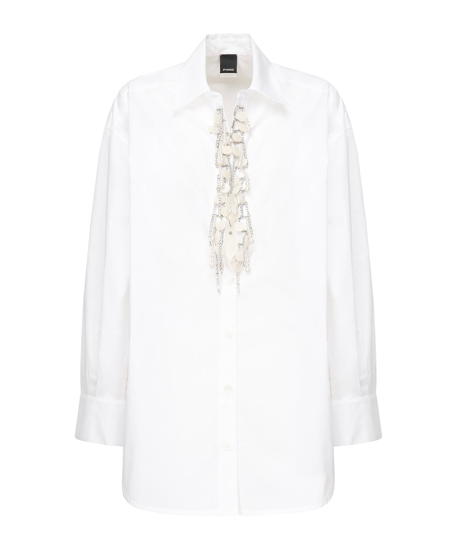 Camicia con applicazioni gioiello 104708 A2PJZ04 PINKO 