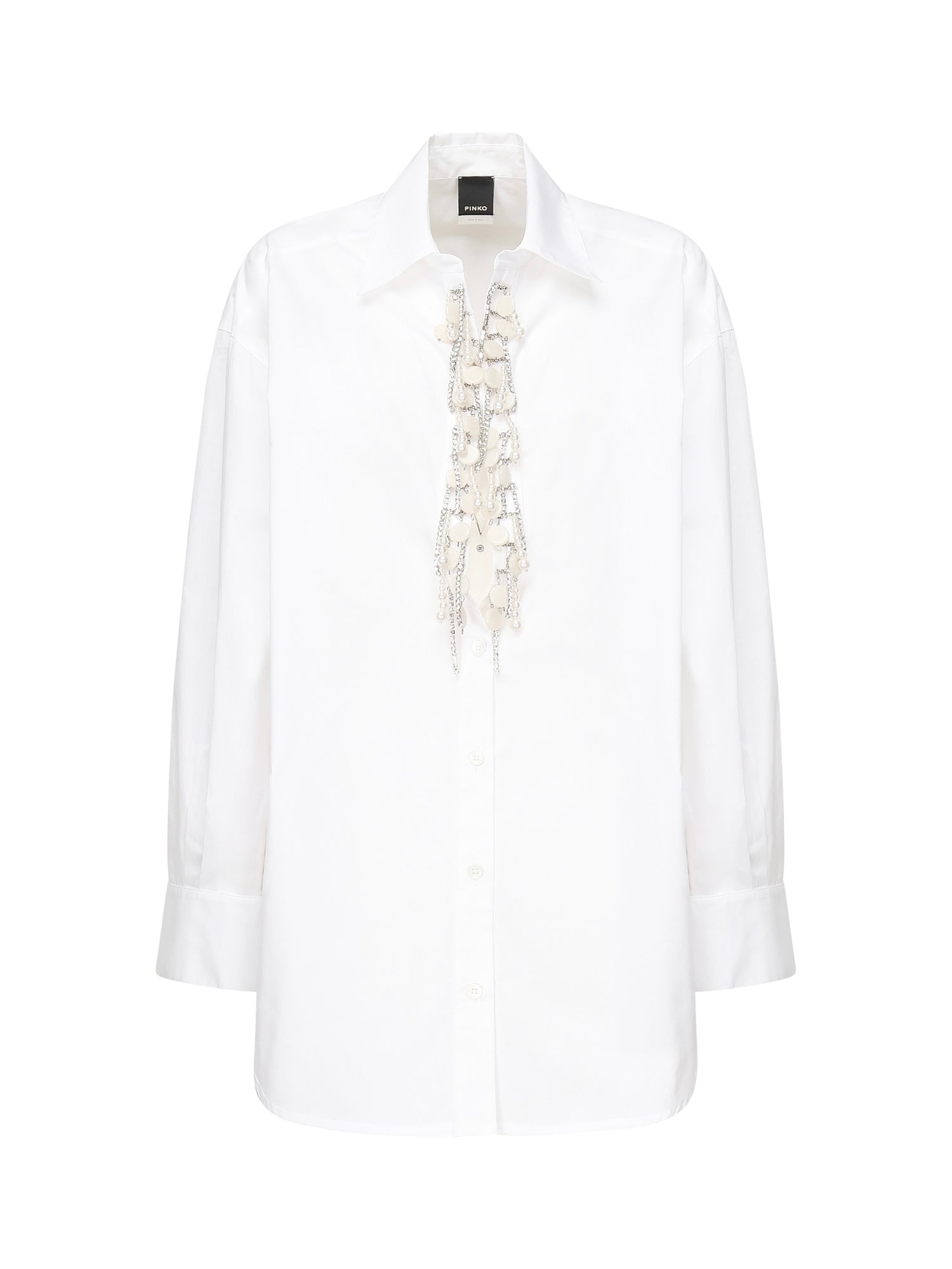 Camicia con applicazioni gioiello 104708 A2PJZ04 PINKO 