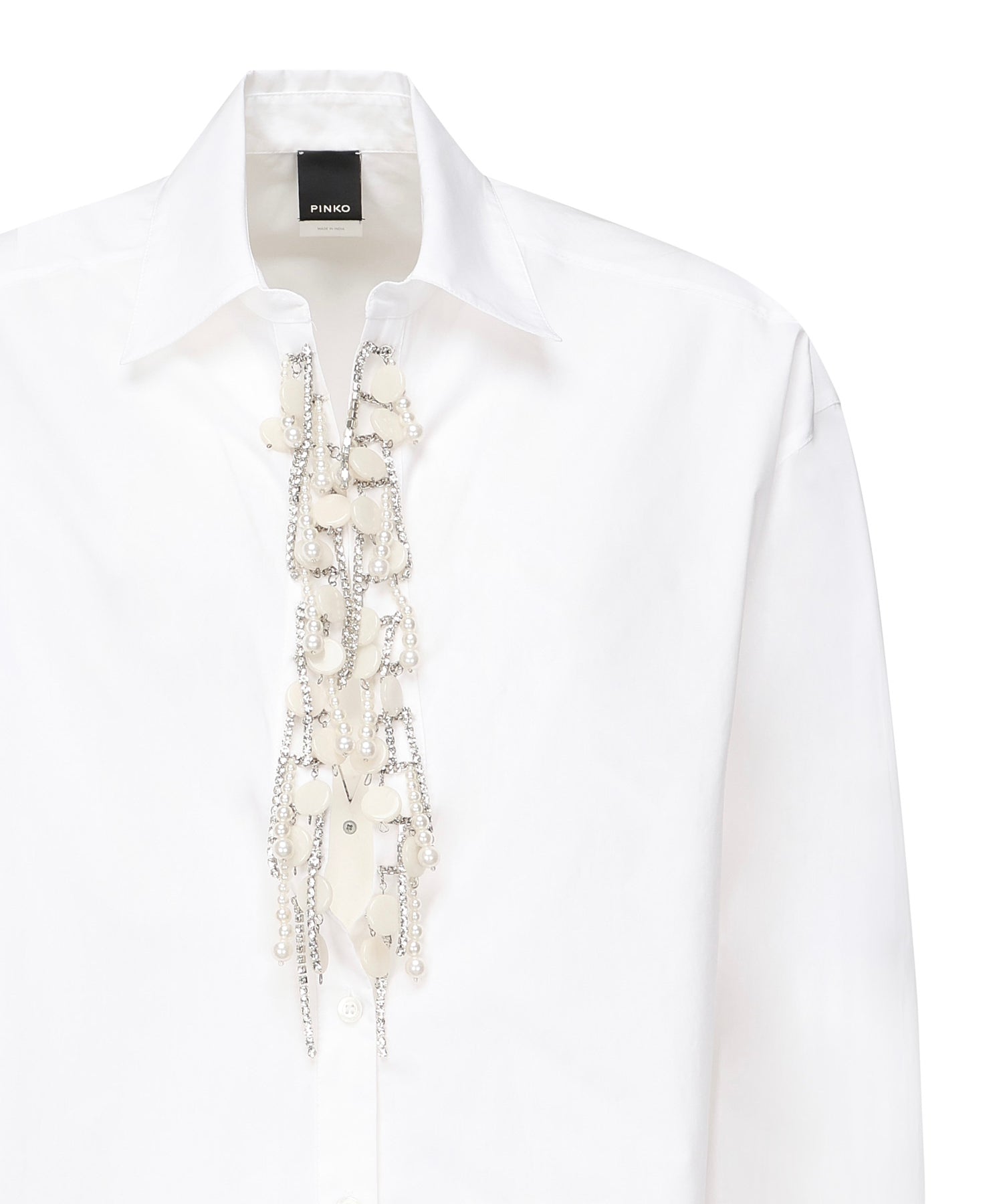 Camicia con applicazioni gioiello 104708 A2PJZ04 PINKO 