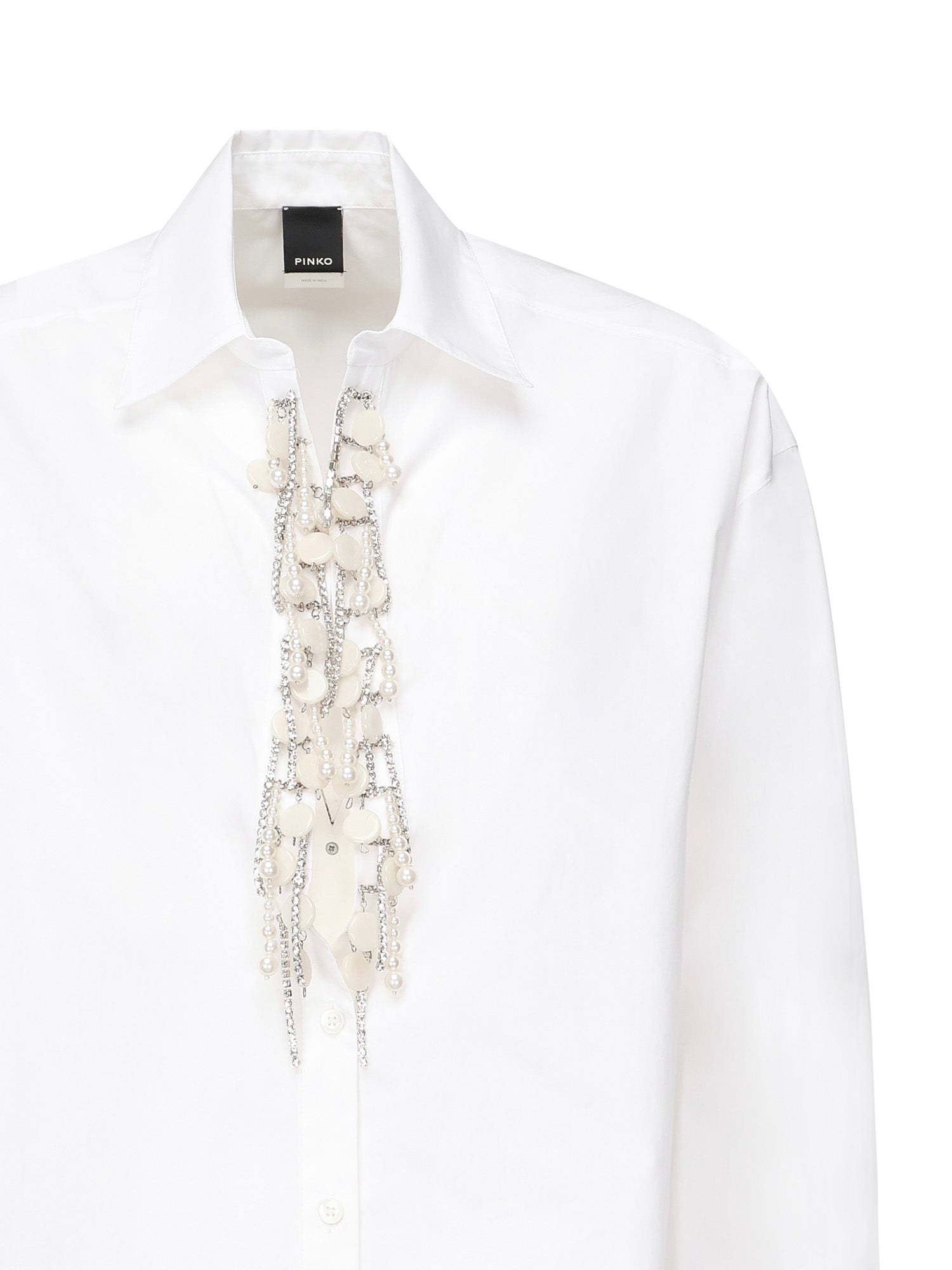 Camicia con applicazioni gioiello 104708 A2PJZ04 PINKO 