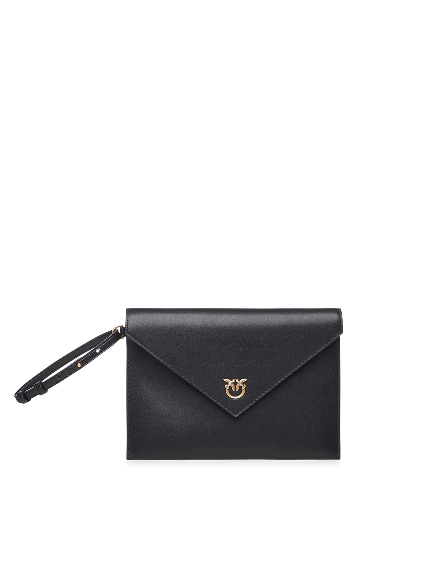Pochette a mano in pelle con logo 104820 A0F1Z99Q PINKO 