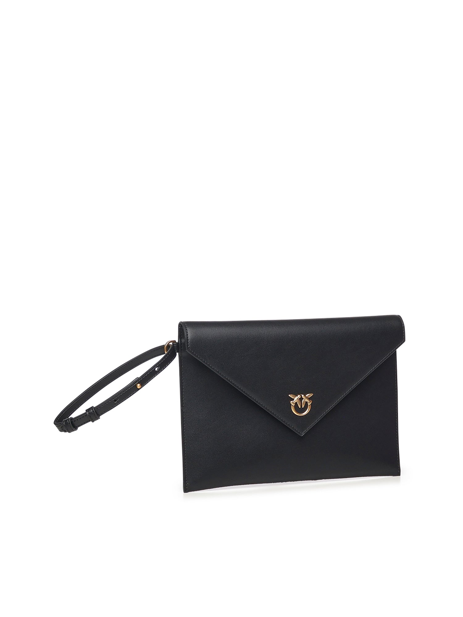 Pochette a mano in pelle con logo 104820 A0F1Z99Q PINKO 