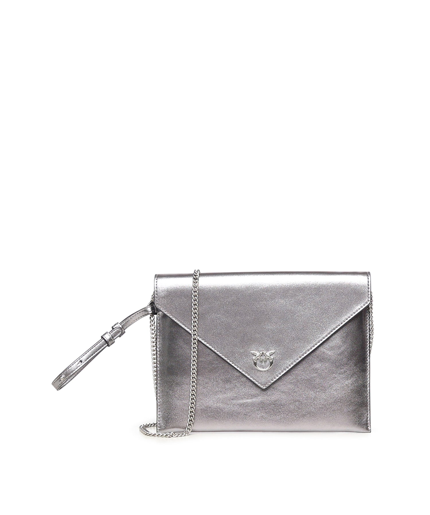 Bustina in pelle metalizzata con logo 104820 A2O9KZ7E PINKO 
