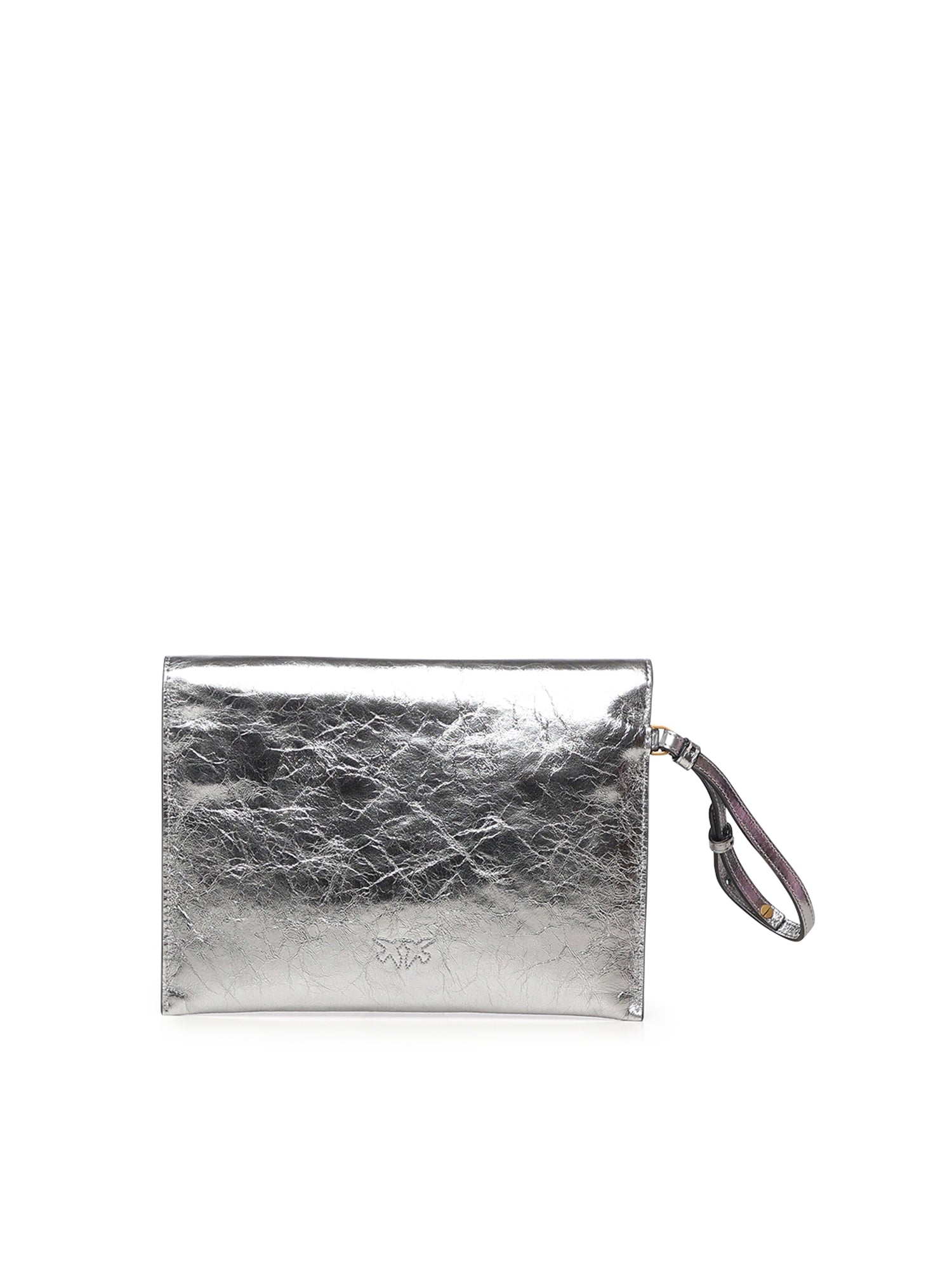 Pochette Envelope in pelle metallizzata con logo 104820 A2OTKZ7Q PINKO 