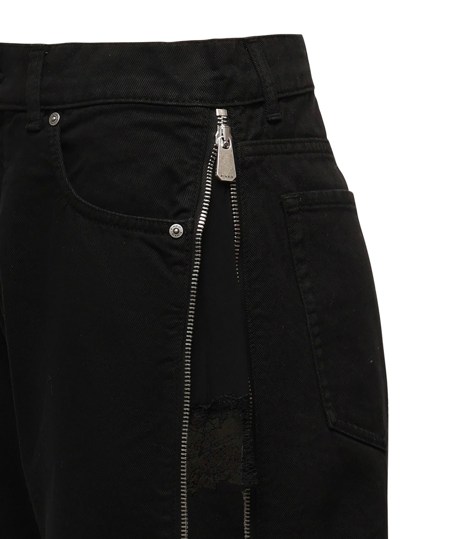 Jeans Wanda con zip laterali 104928 A2V2Z99 PINKO 