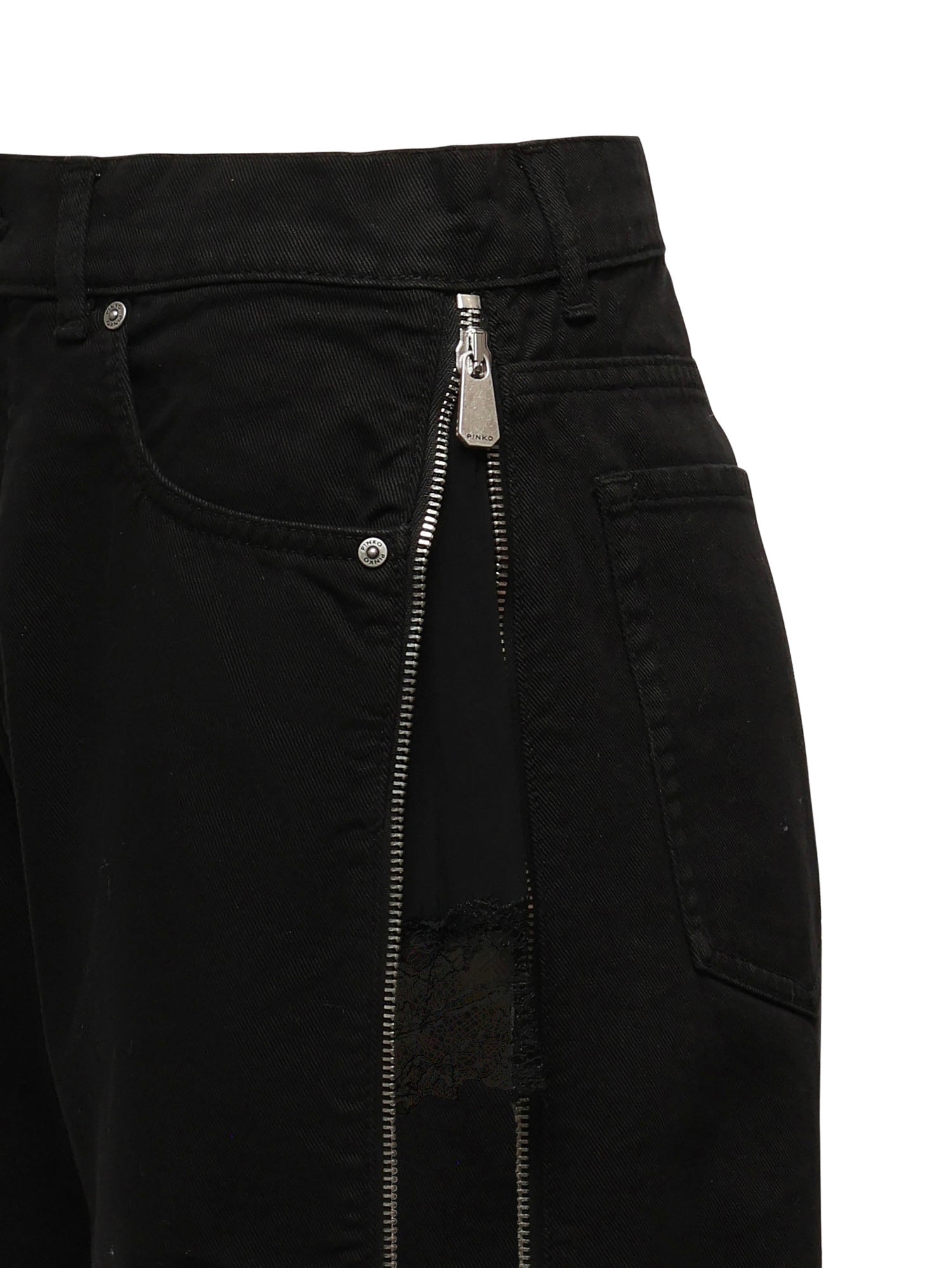 Jeans Wanda con zip laterali 104928 A2V2Z99 PINKO 