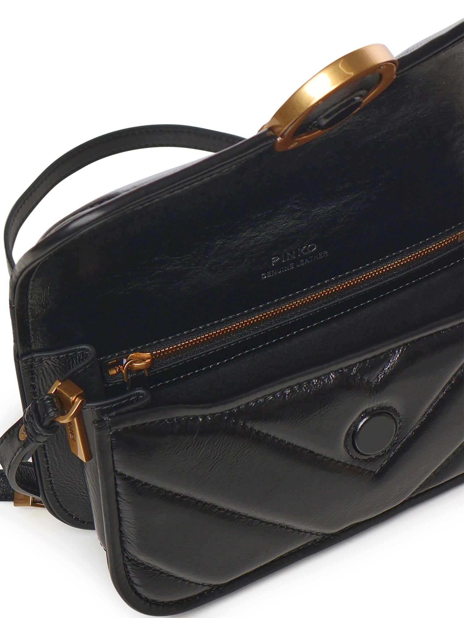 Borsa Love Box Horizontal in pelle chevron 105083 A2W2Z99Q PINKO 