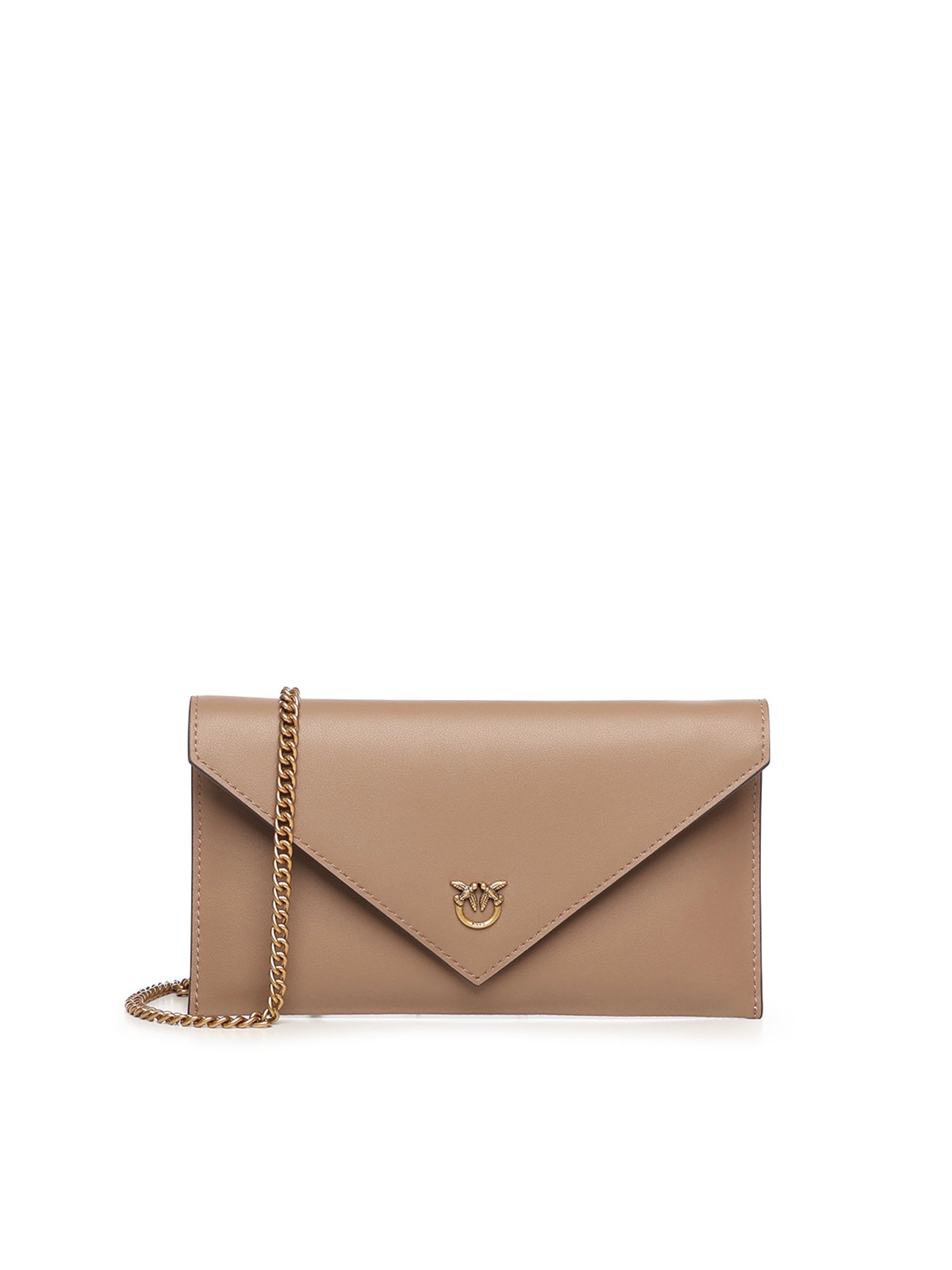 Bustina in pelle con logo Love Birds 105347 A0F1D01Q PINKO 