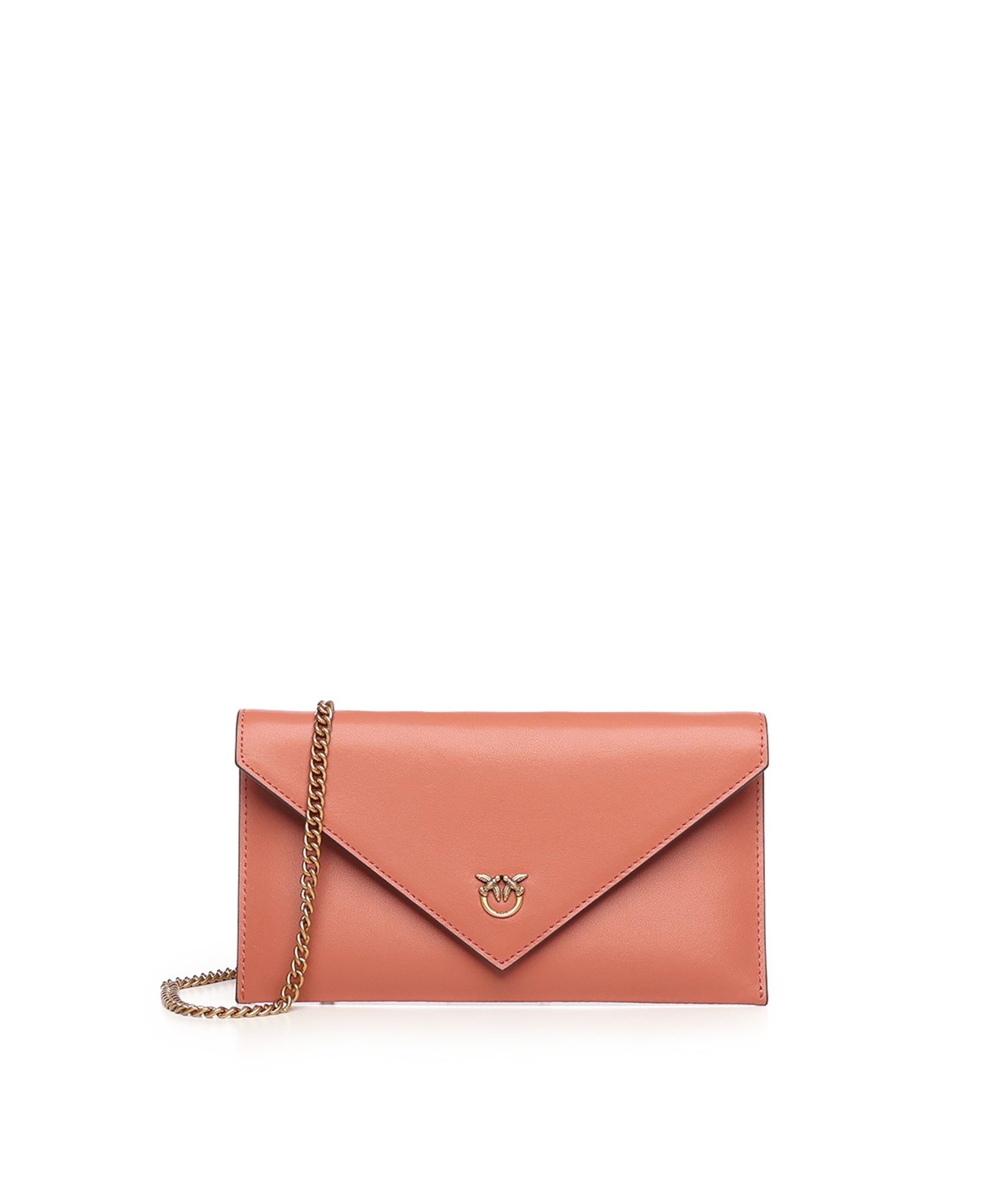 Bustina in pelle con logo Love Birds 105347 A0F1L21Q PINKO 