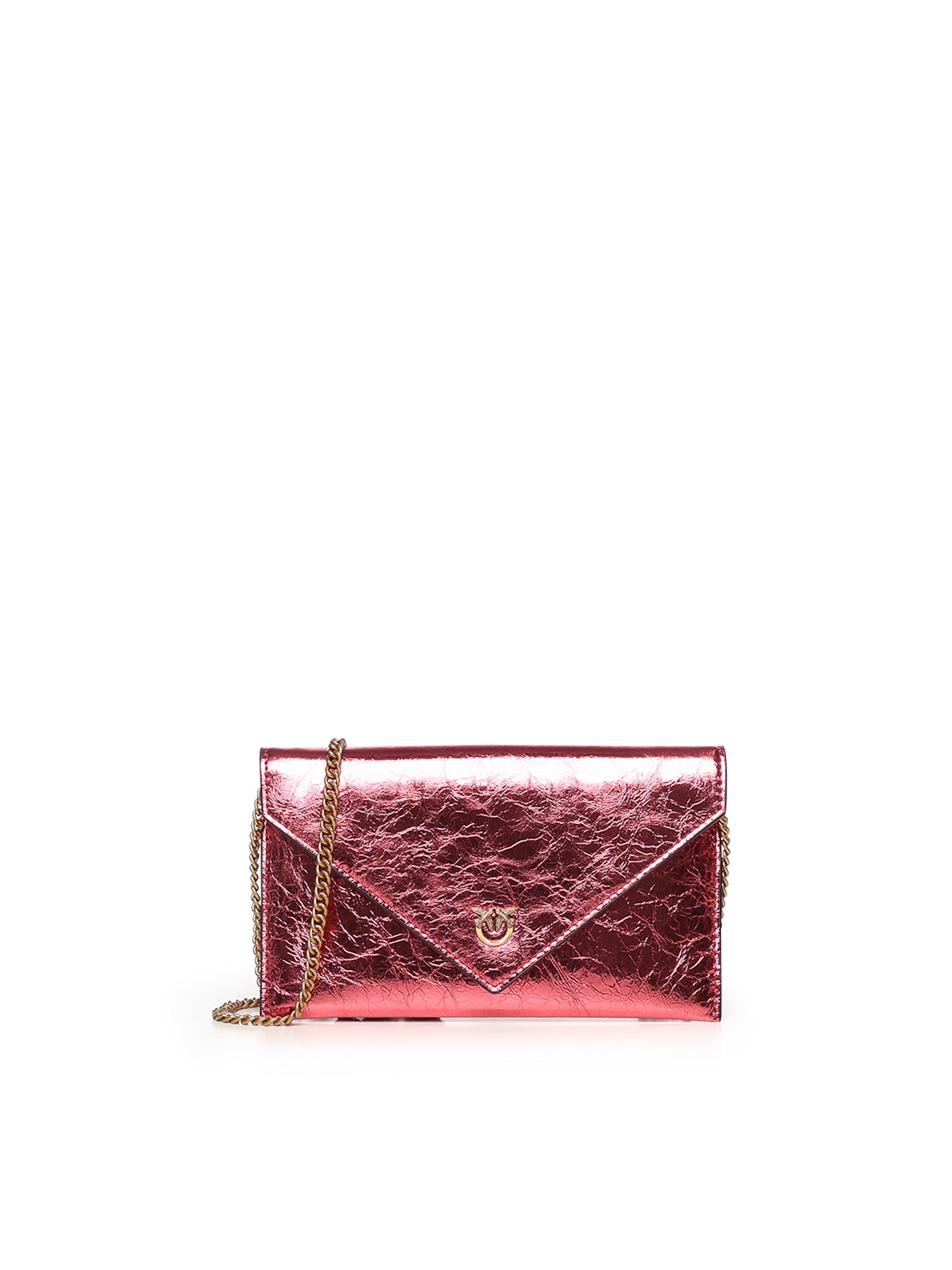 Bustina in pelle metallizzata con logo 105347 A2OTQ59Q PINKO 