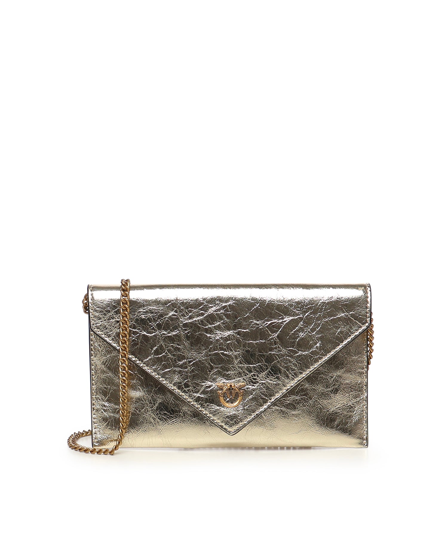 Bustina in pelle metallizzata con logo 105347 A2OTZZLQ PINKO 