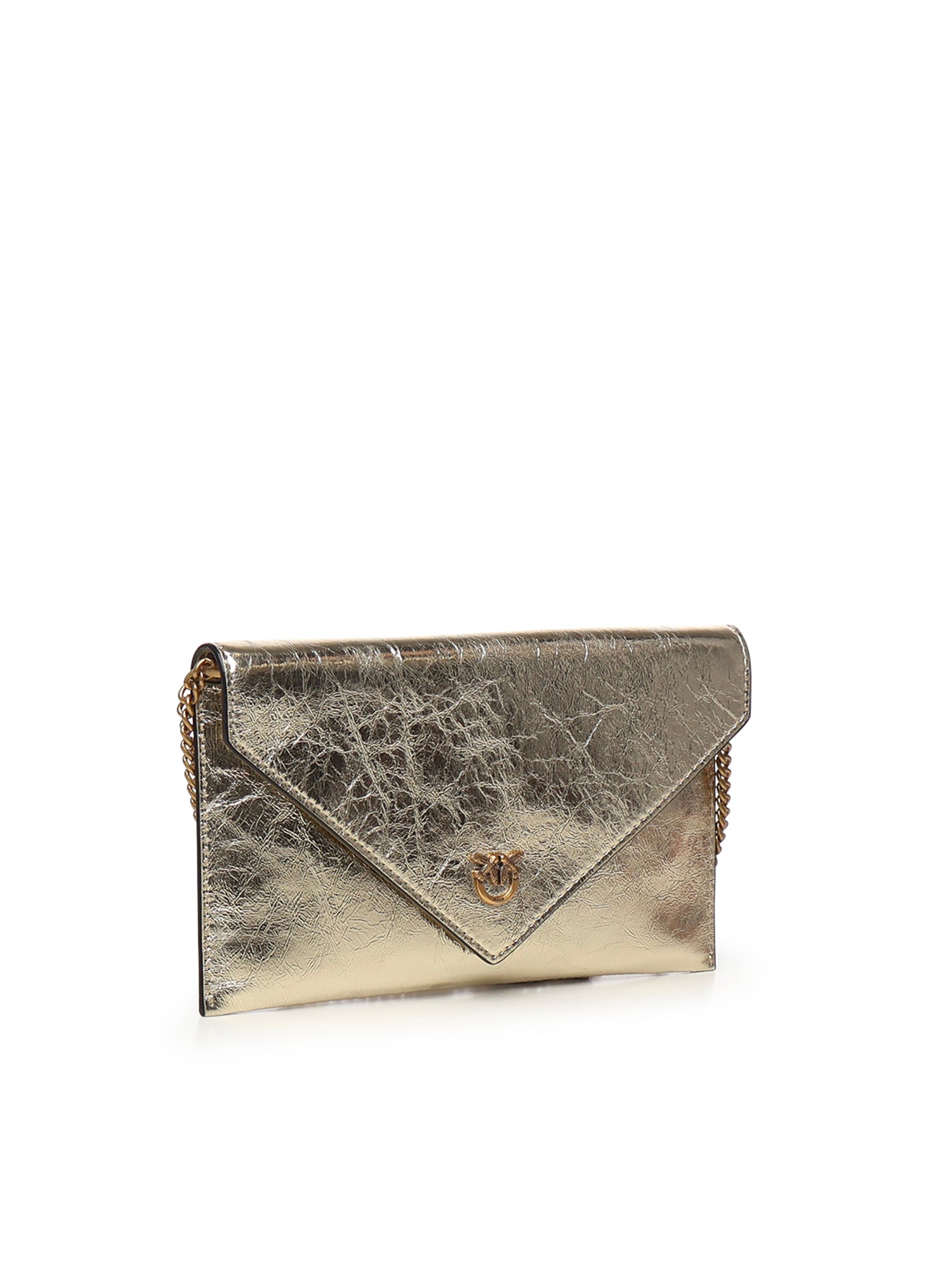 Bustina in pelle metallizzata con logo 105347 A2OTZZLQ PINKO 