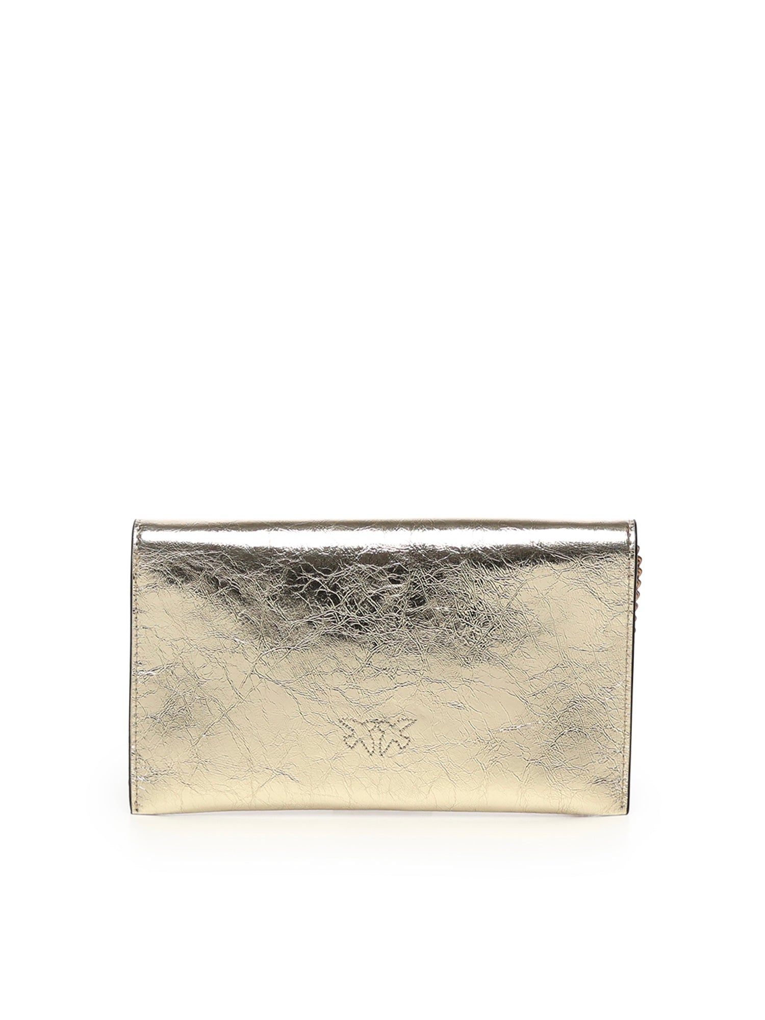 Bustina in pelle metallizzata con logo 105347 A2OTZZLQ PINKO 
