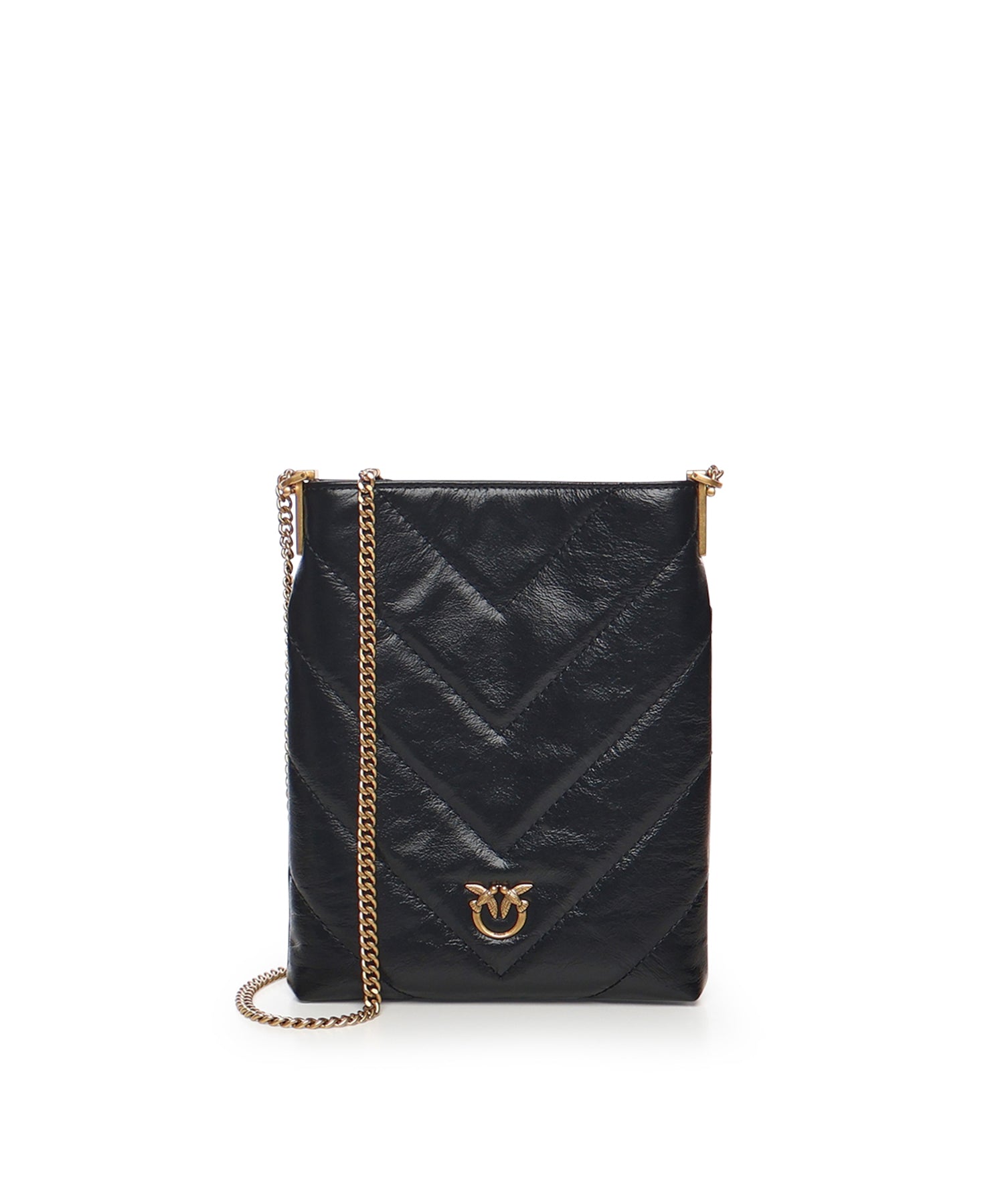 Bustina in pelle motivo chevron 105352 A2W2Z99Q PINKO 