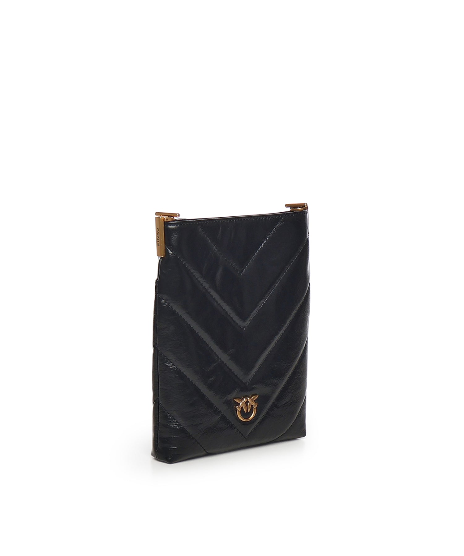 Bustina in pelle motivo chevron 105352 A2W2Z99Q PINKO 