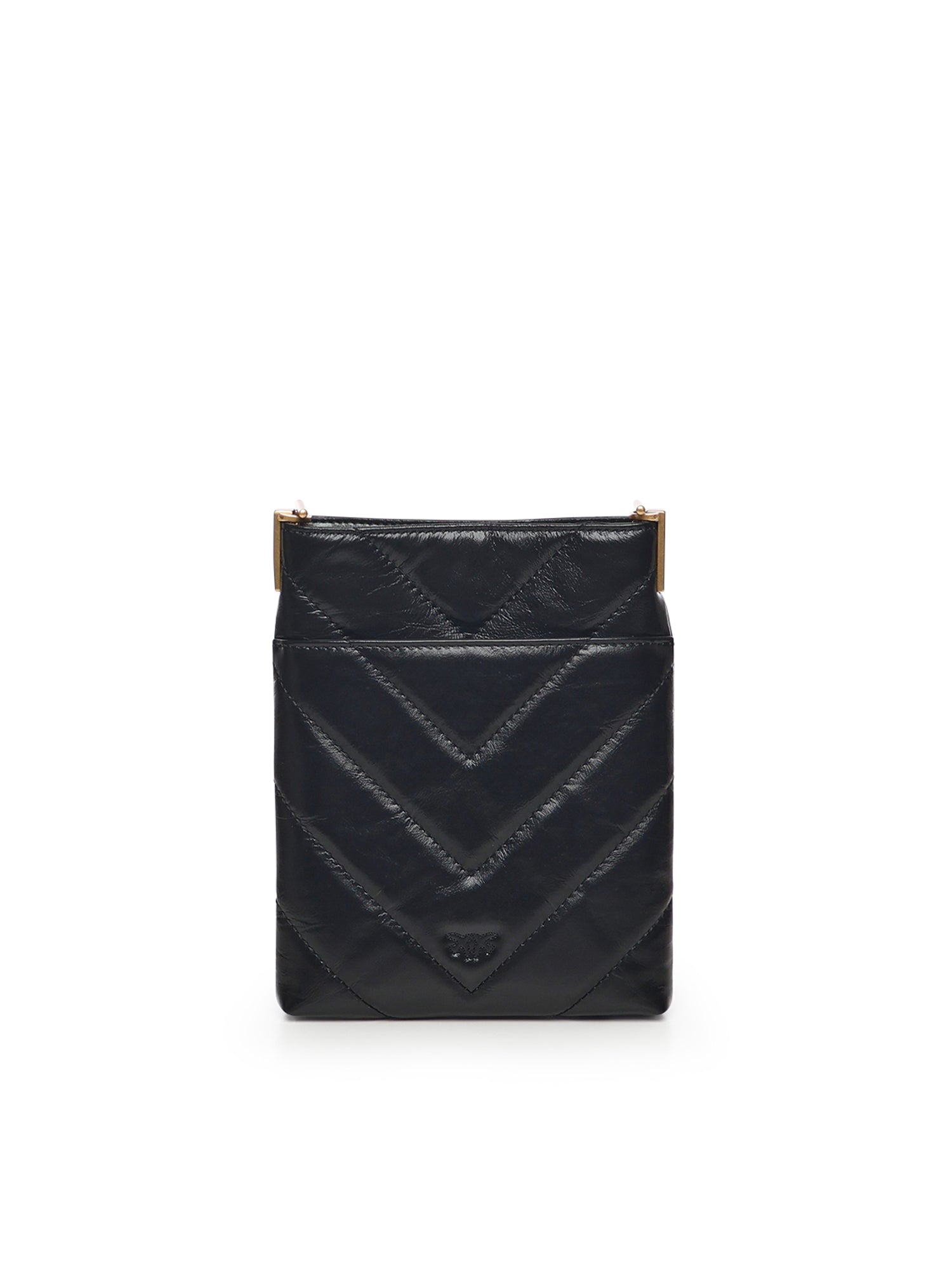 Bustina in pelle motivo chevron 105352 A2W2Z99Q PINKO 