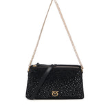 Borsa a spalla piccola Mini Double Bag full strass 105359 A2WFZ99Q PINKO 