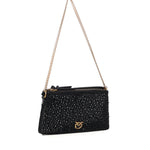 Borsa a spalla piccola Mini Double Bag full strass 105359 A2WFZ99Q PINKO 
