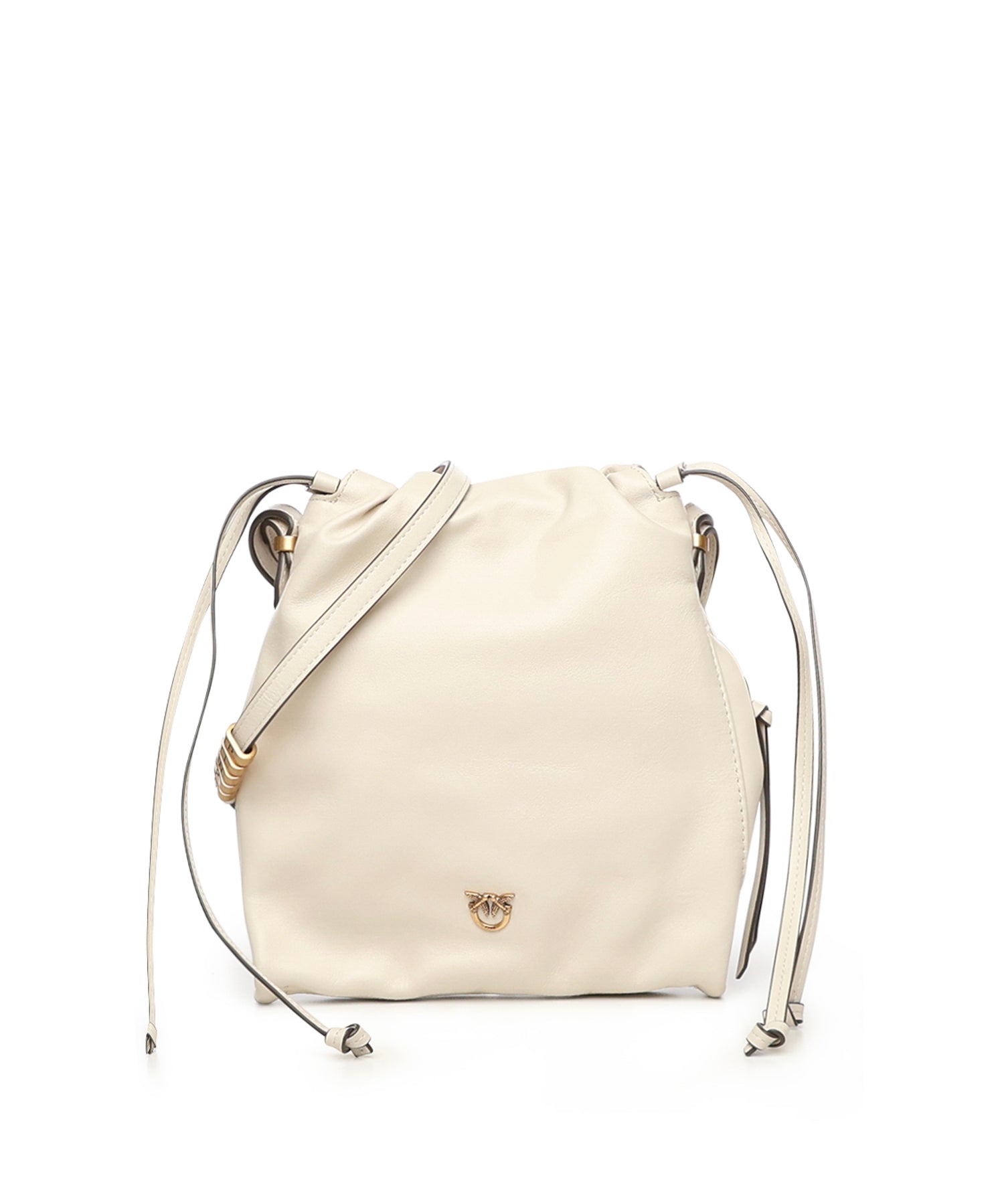 Borsa a spalla Mini Slouchy Bag in pelle con logo 105362 A0QOZ14Q PINKO 