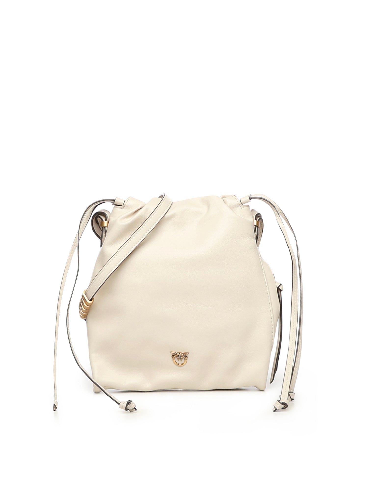 Borsa a spalla Mini Slouchy Bag in pelle con logo 105362 A0QOZ14Q PINKO 
