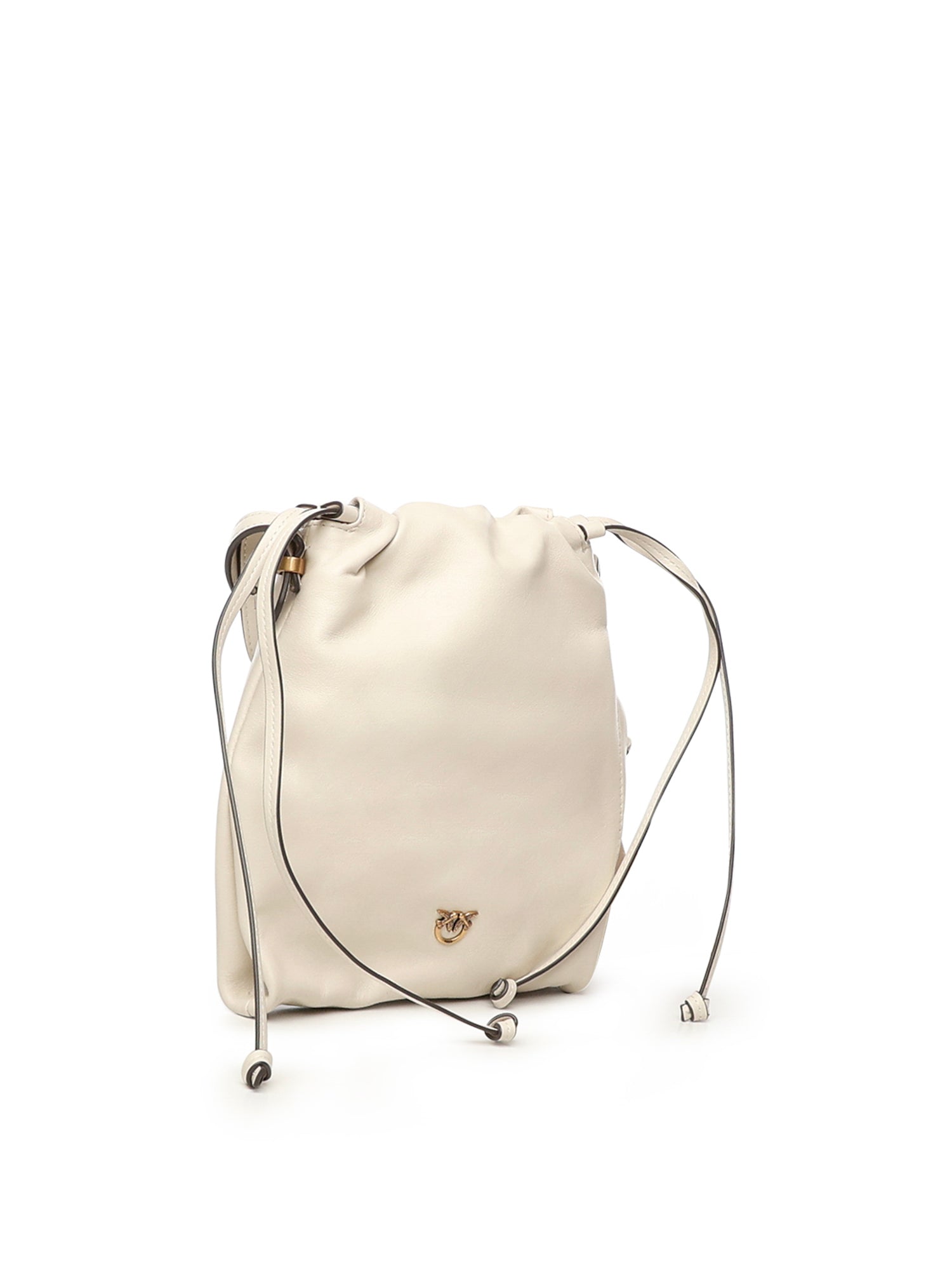 Borsa a spalla Mini Slouchy Bag in pelle con logo 105362 A0QOZ14Q PINKO 