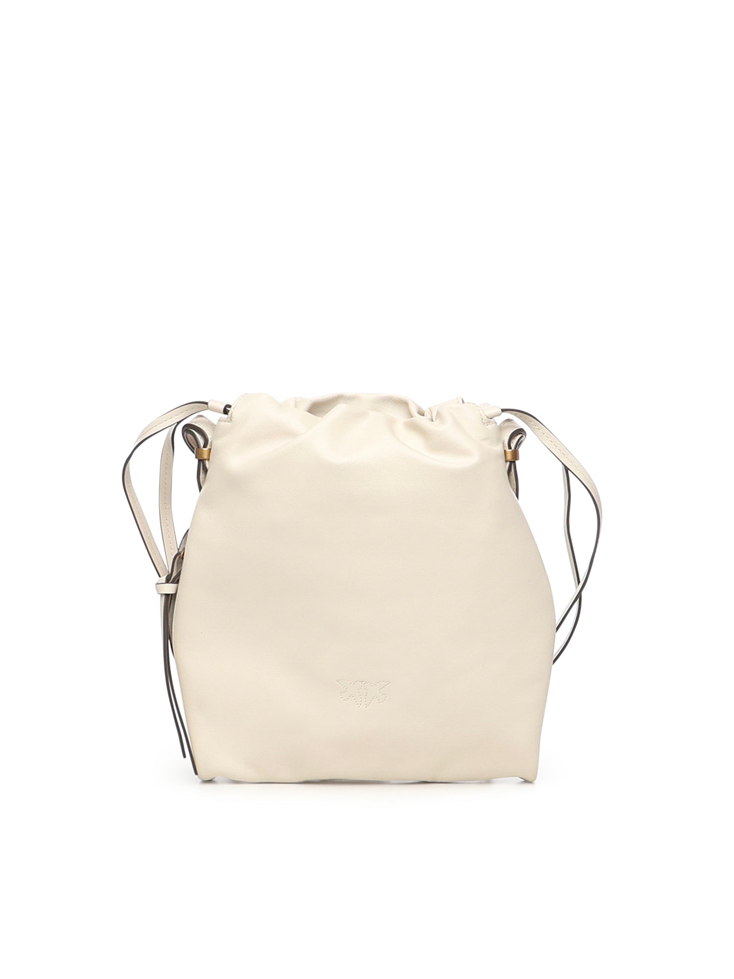 Borsa a spalla Mini Slouchy Bag in pelle con logo 105362 A0QOZ14Q PINKO 