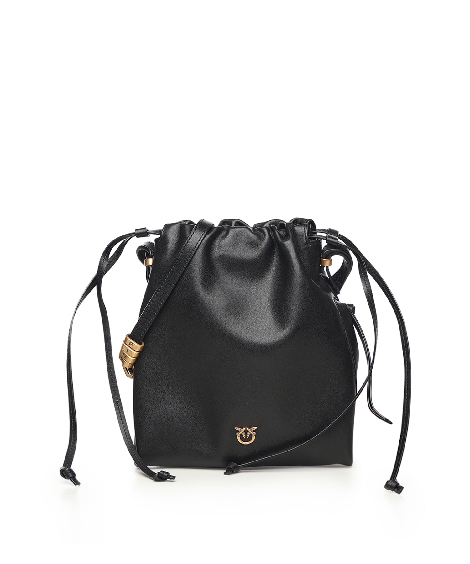 Borsa a spalla Mini Slouchy Bag in pelle con logo 105362 A0QOZ99Q PINKO 