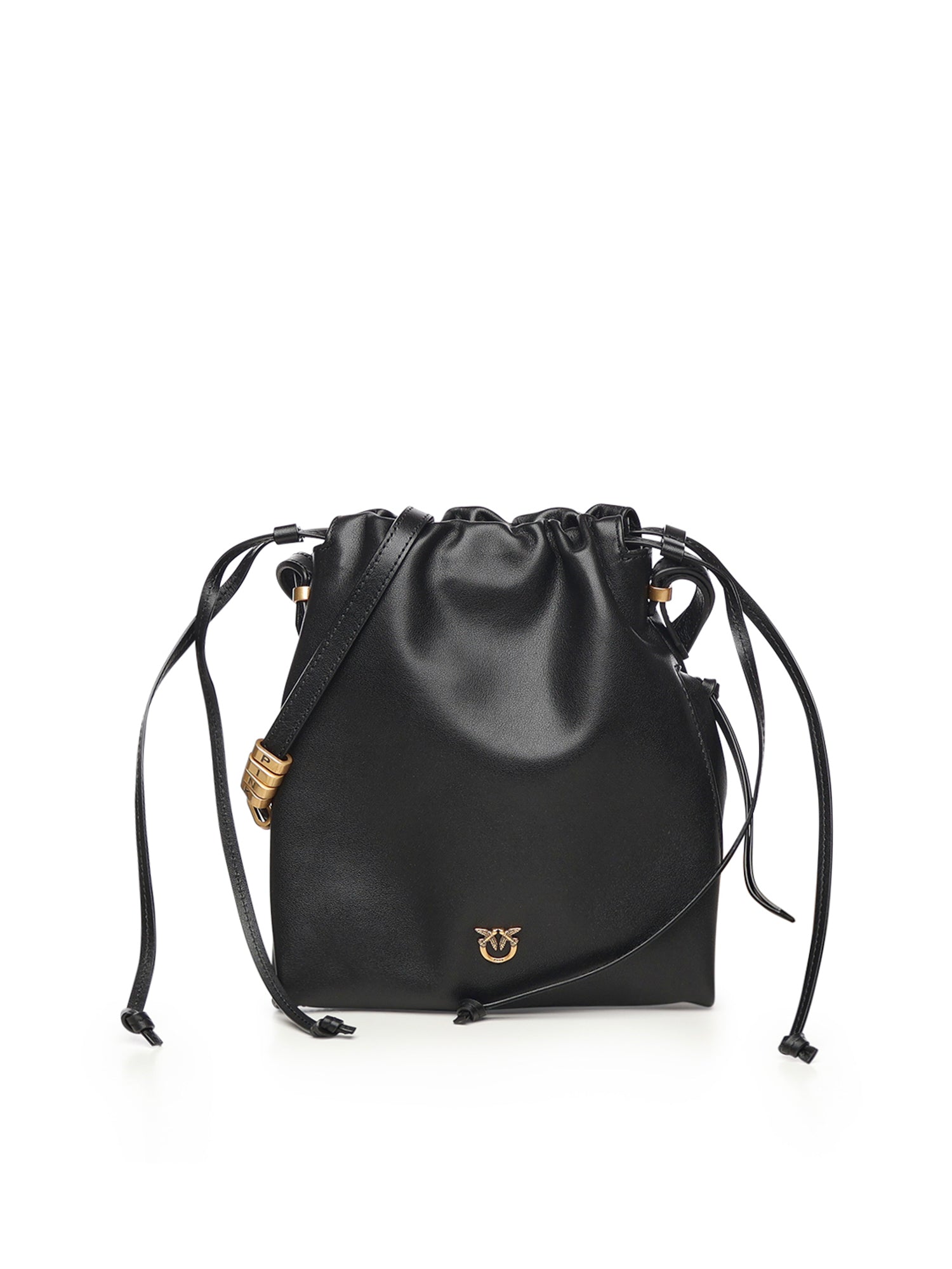 Borsa a spalla Mini Slouchy Bag in pelle con logo 105362 A0QOZ99Q PINKO 