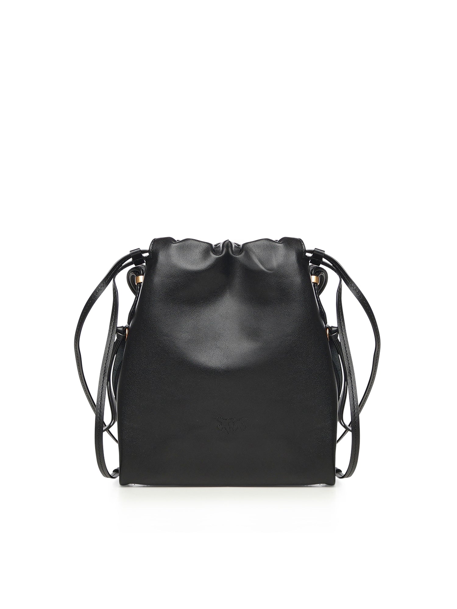 Borsa a spalla Mini Slouchy Bag in pelle con logo 105362 A0QOZ99Q PINKO 