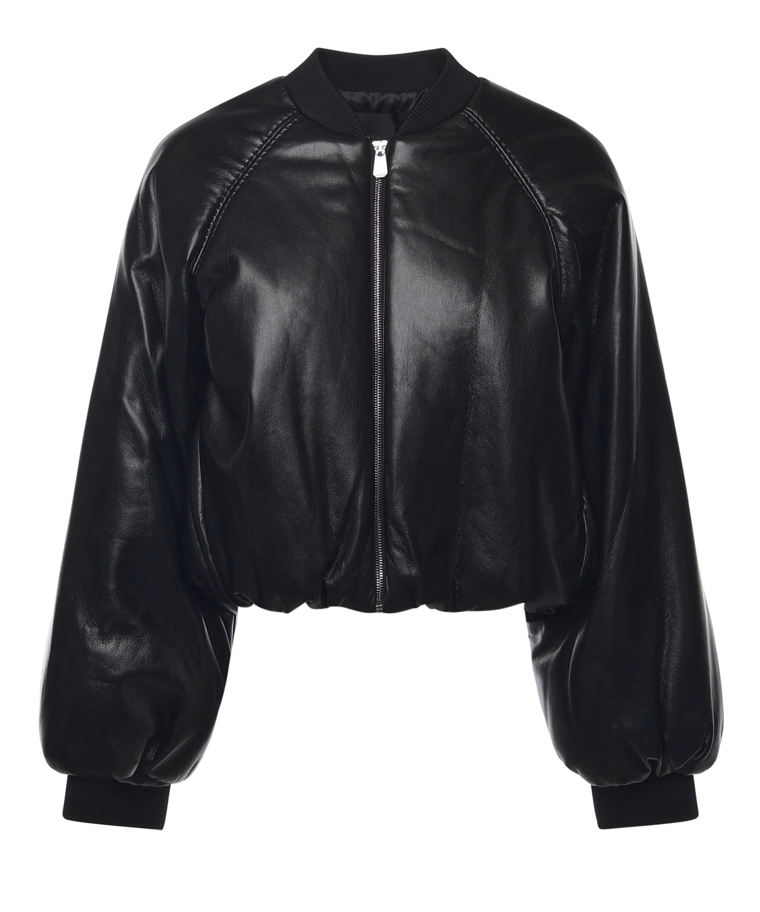 Bomber cropped effetto pelle 105372 A2P4Z99 PINKO 