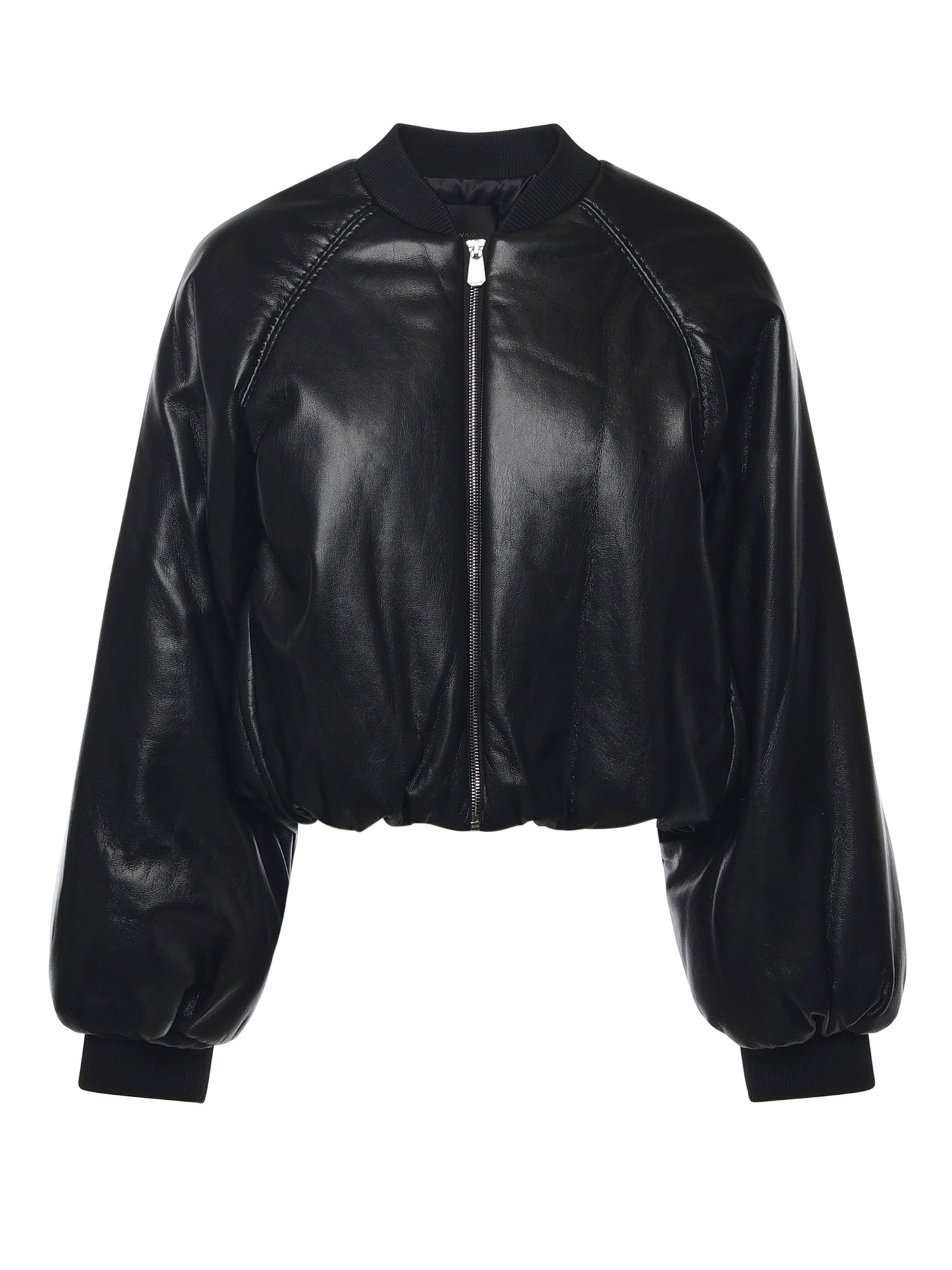 Bomber cropped effetto pelle 105372 A2P4Z99 PINKO 