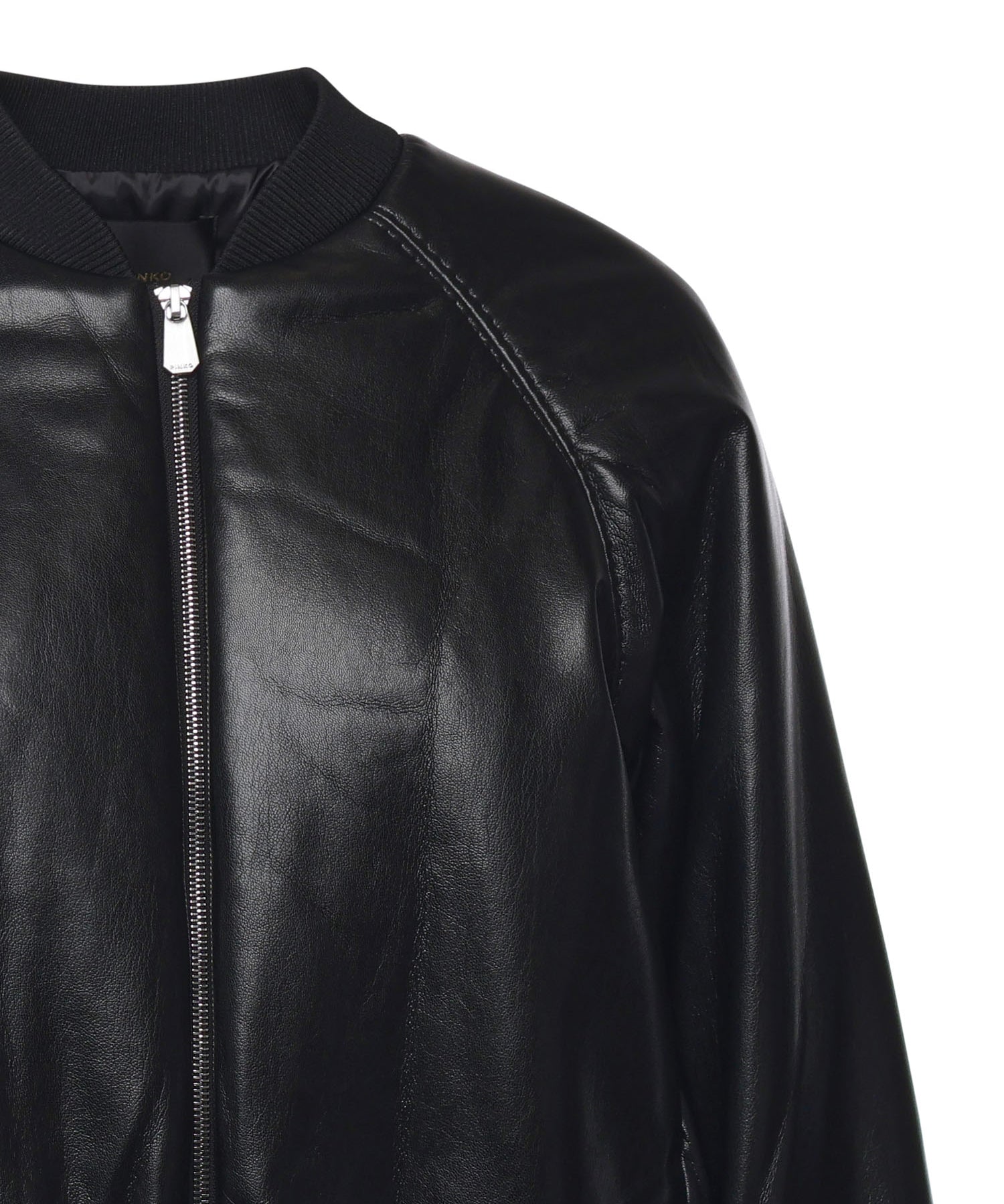 Bomber cropped effetto pelle 105372 A2P4Z99 PINKO 