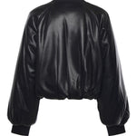 Bomber cropped effetto pelle 105372 A2P4Z99 PINKO 
