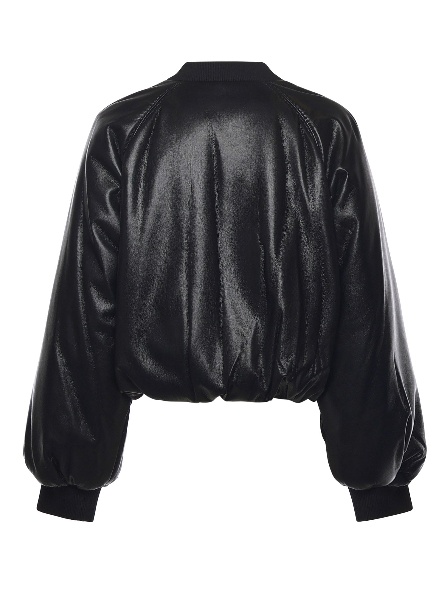 Bomber cropped effetto pelle 105372 A2P4Z99 PINKO 