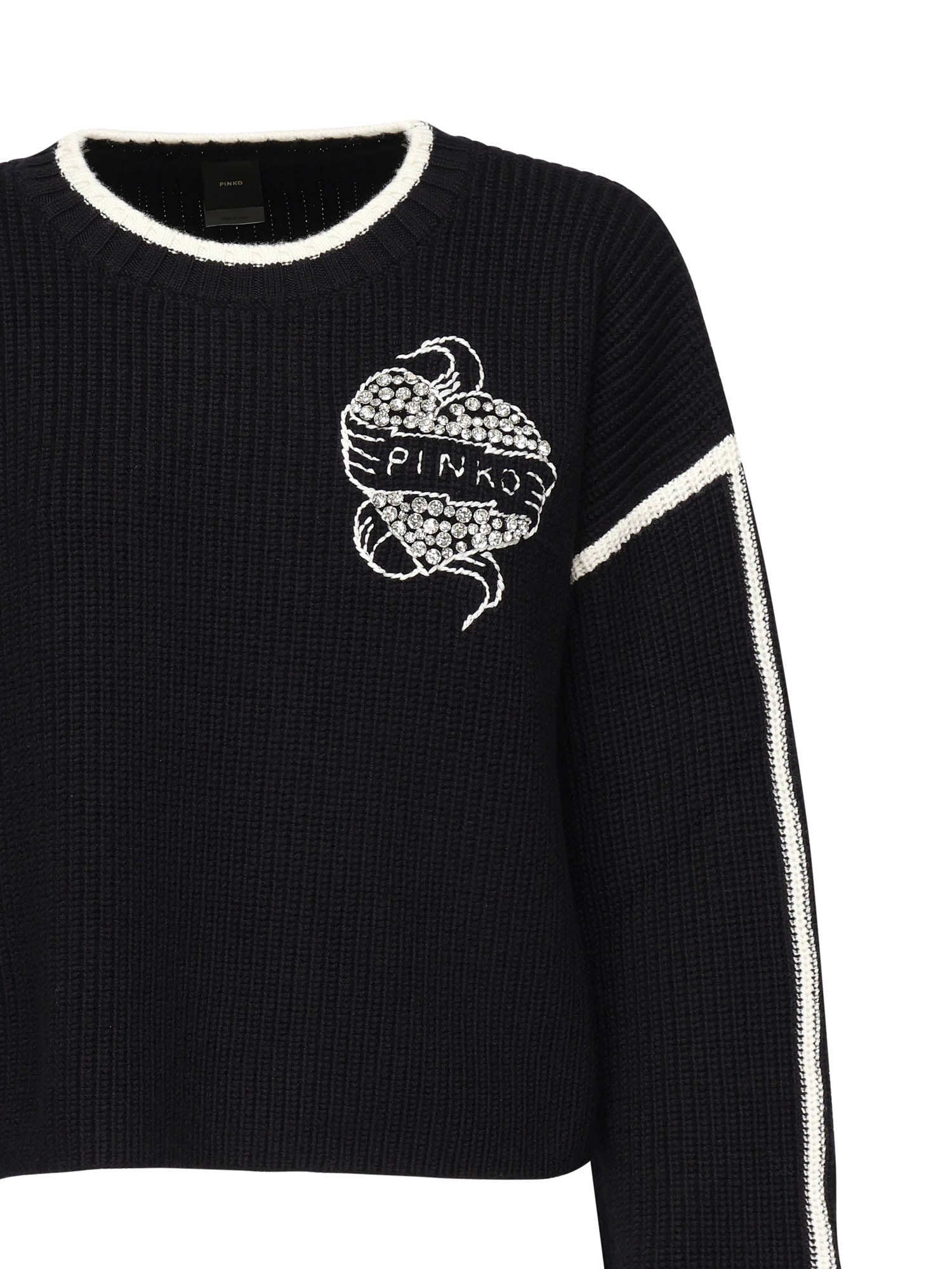 Maglione Alicudi con logo 105397 A2PKEZ1 PINKO 
