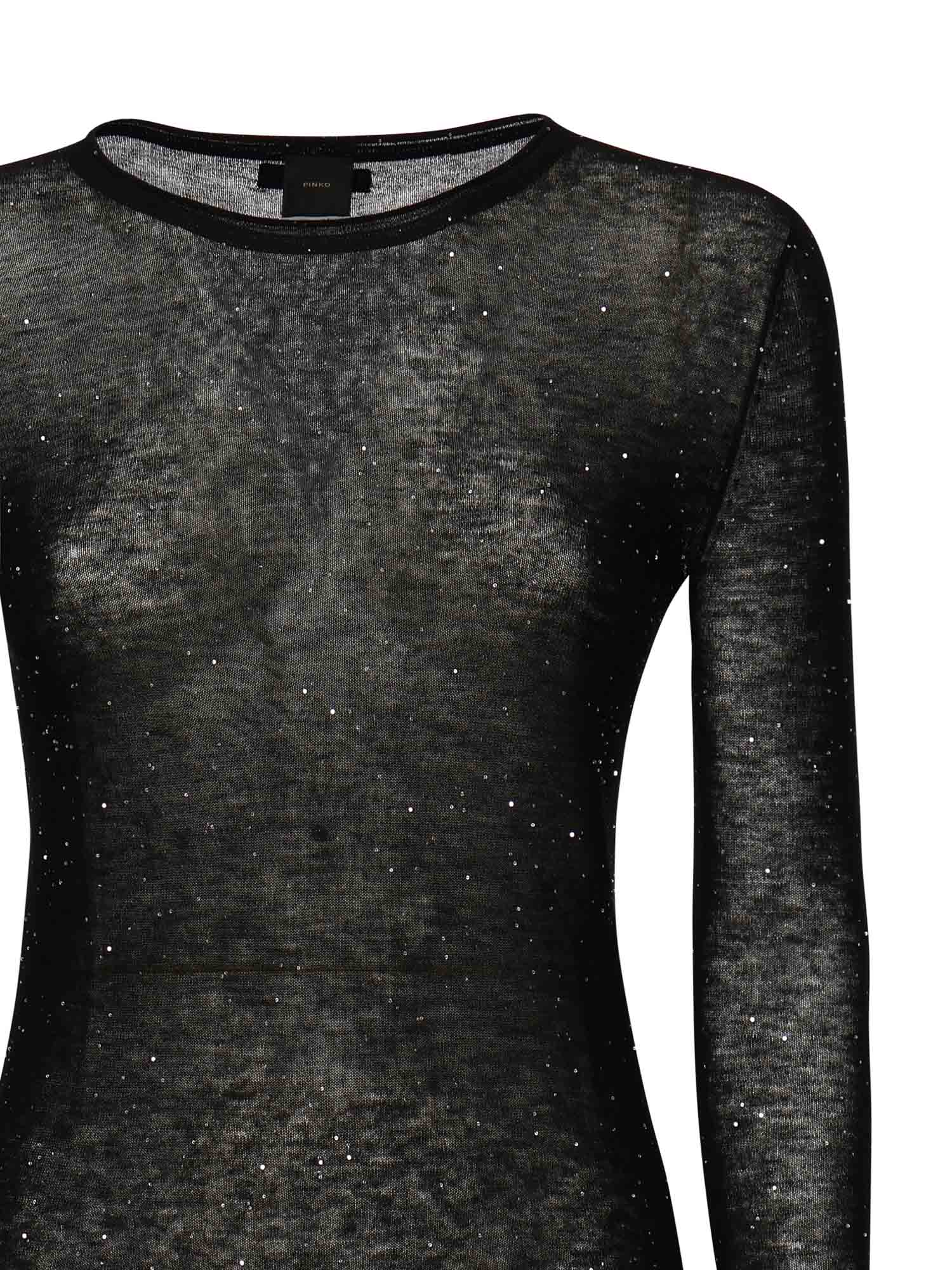 Maglia Pico con micro paillettes 105398 A2PMZ99 PINKO 