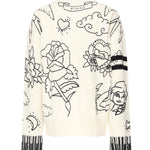 Maglione girocollo con fantasie 105427 A2PKZE1 PINKO 