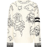 Maglione girocollo con fantasie 105427 A2PKZE1 PINKO 