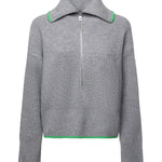 Maglia in lana e cashmere con zip 105448 A2Q9IS1 PINKO 