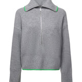 Maglia in lana e cashmere con zip 105448 A2Q9IS1 PINKO 