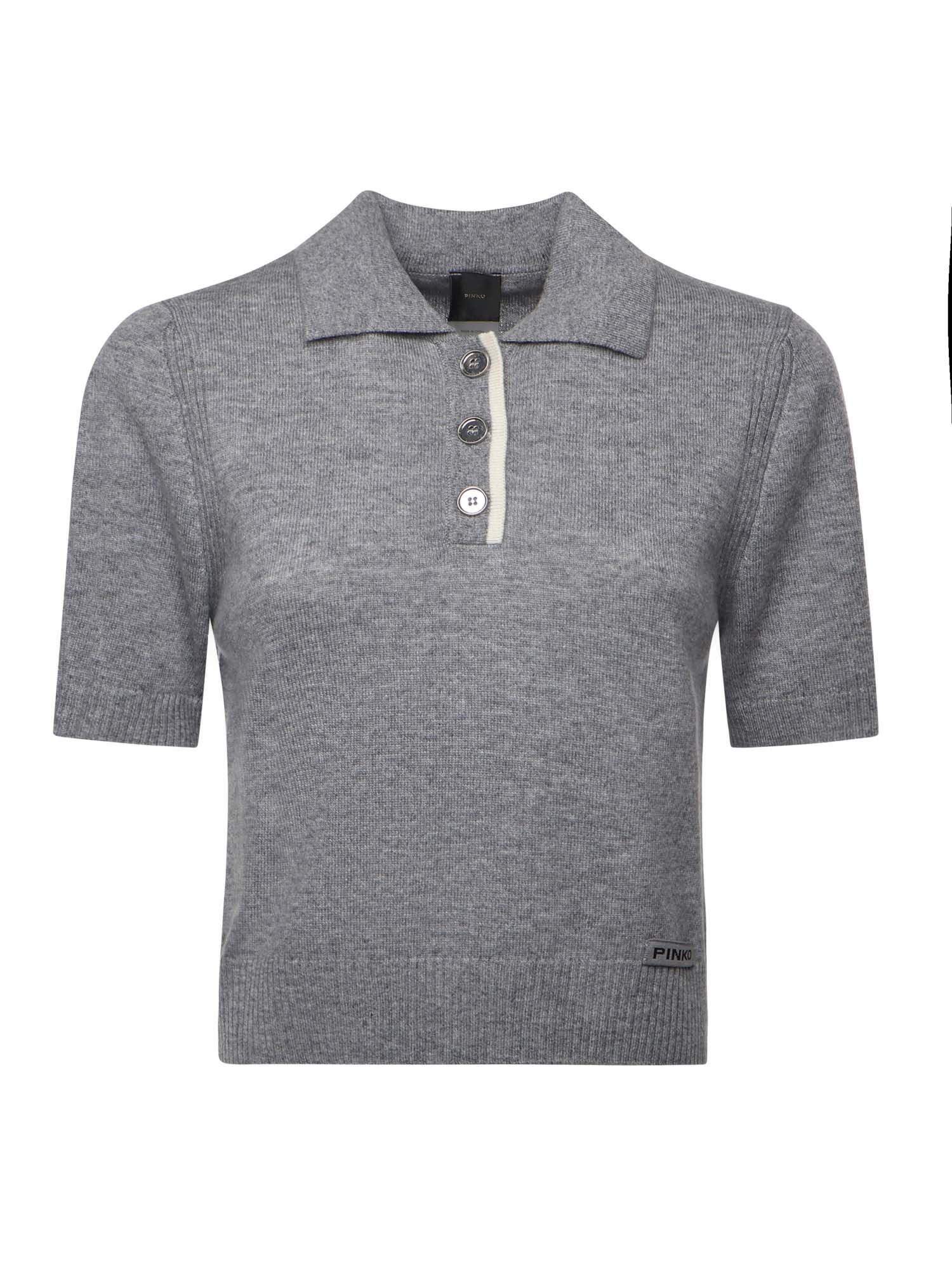 Maglia stile polo con logo 105450 A2Q9II2 PINKO 