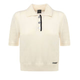 Maglia stile polo con logo 105450 A2Q9Z13 PINKO 