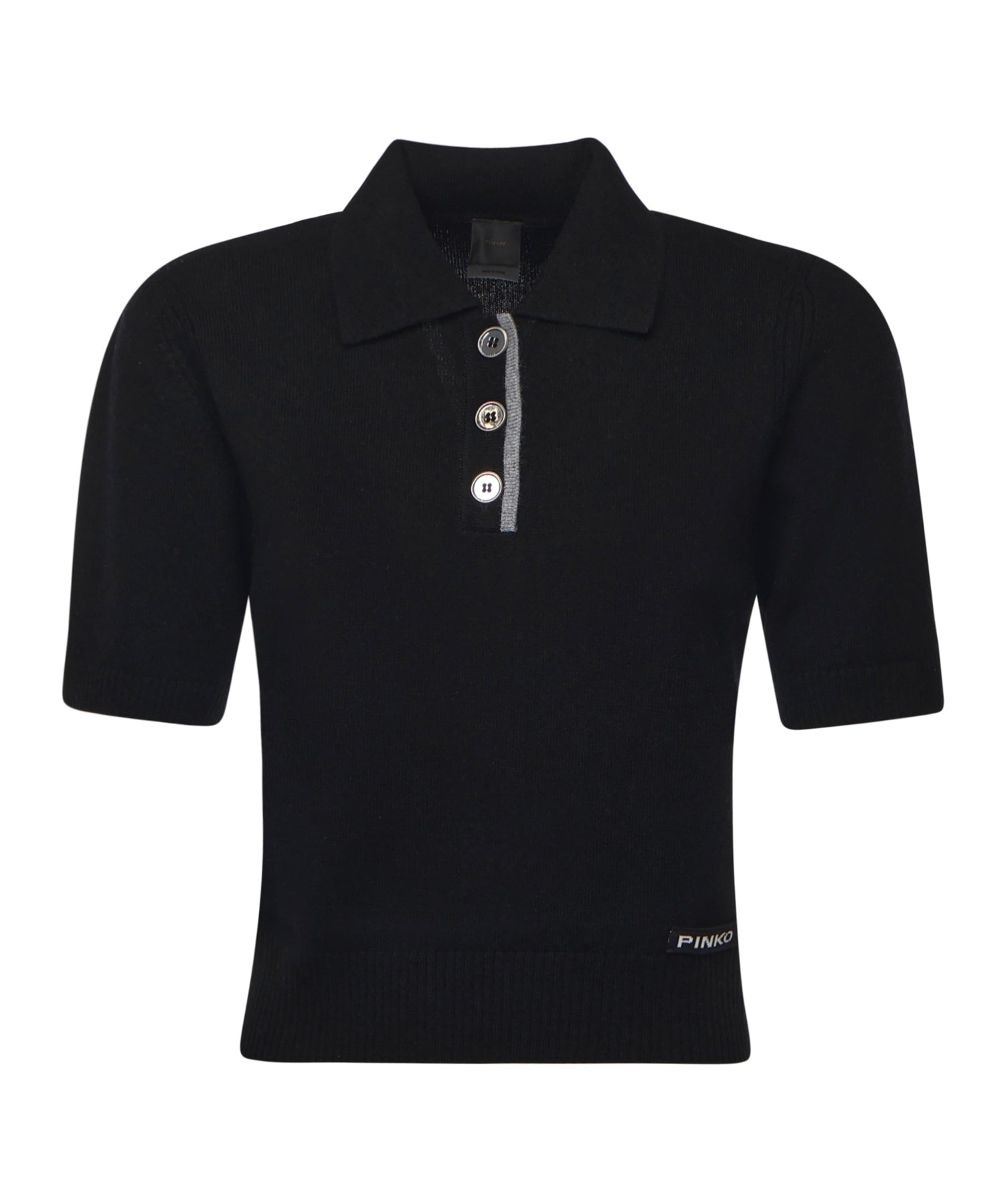 Maglia stile polo con logo 105450 A2Q9Z99 PINKO 