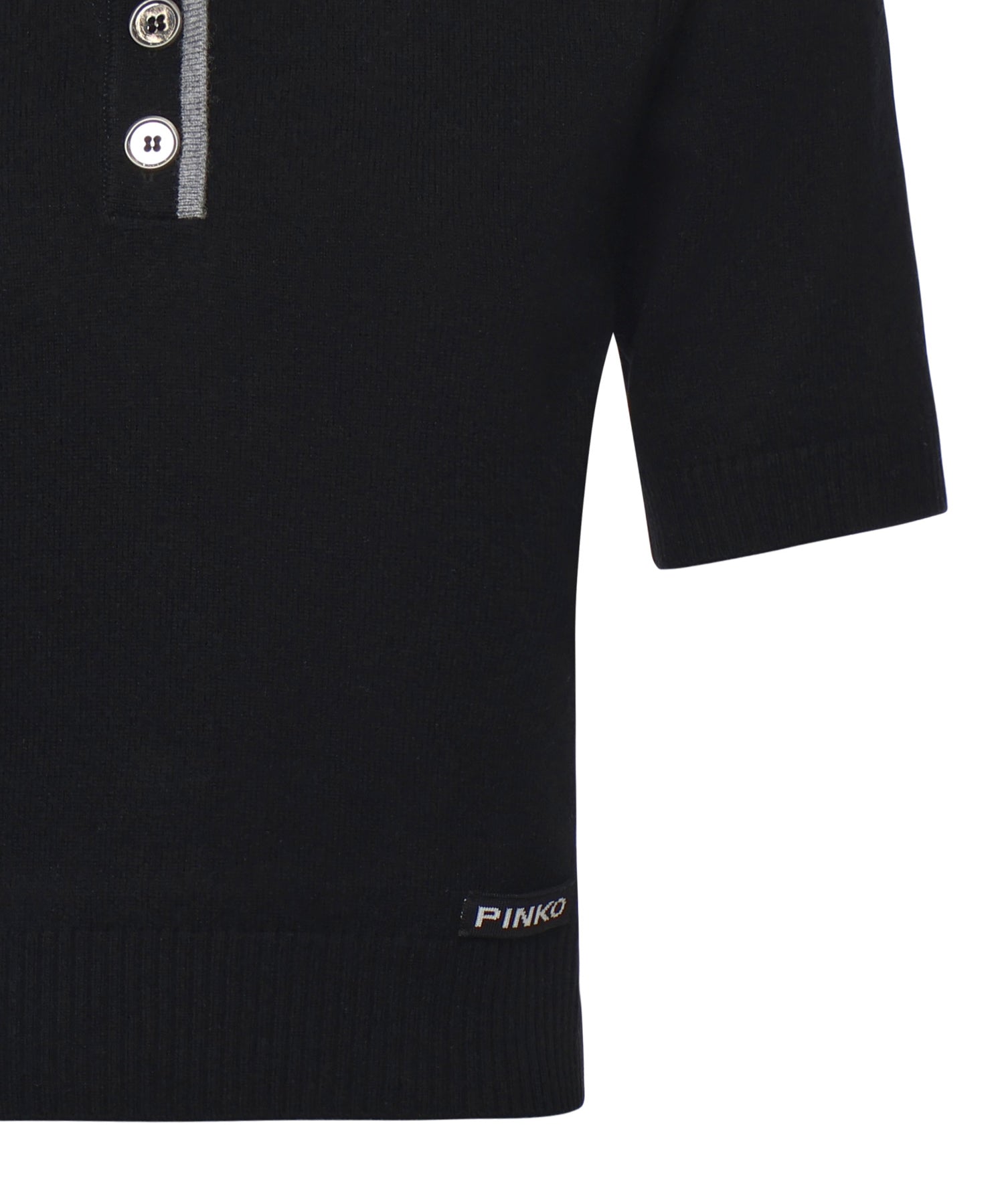 Maglia stile polo con logo 105450 A2Q9Z99 PINKO 