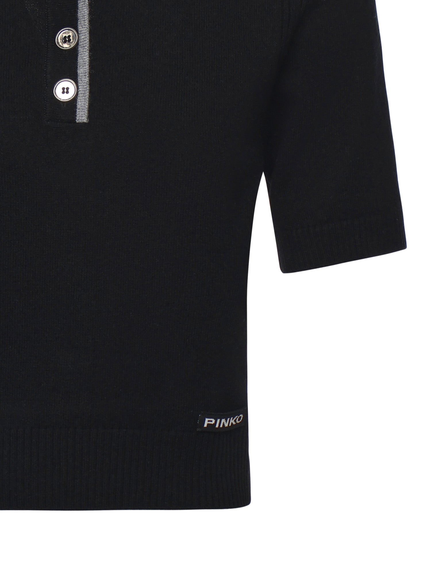 Maglia stile polo con logo 105450 A2Q9Z99 PINKO 