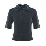 Maglia stile polo con perle 105484 A2QZX34 PINKO 
